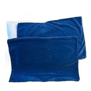 2 Blue Velvet Pillow Covers‎ | 22” X 15” | Zipper